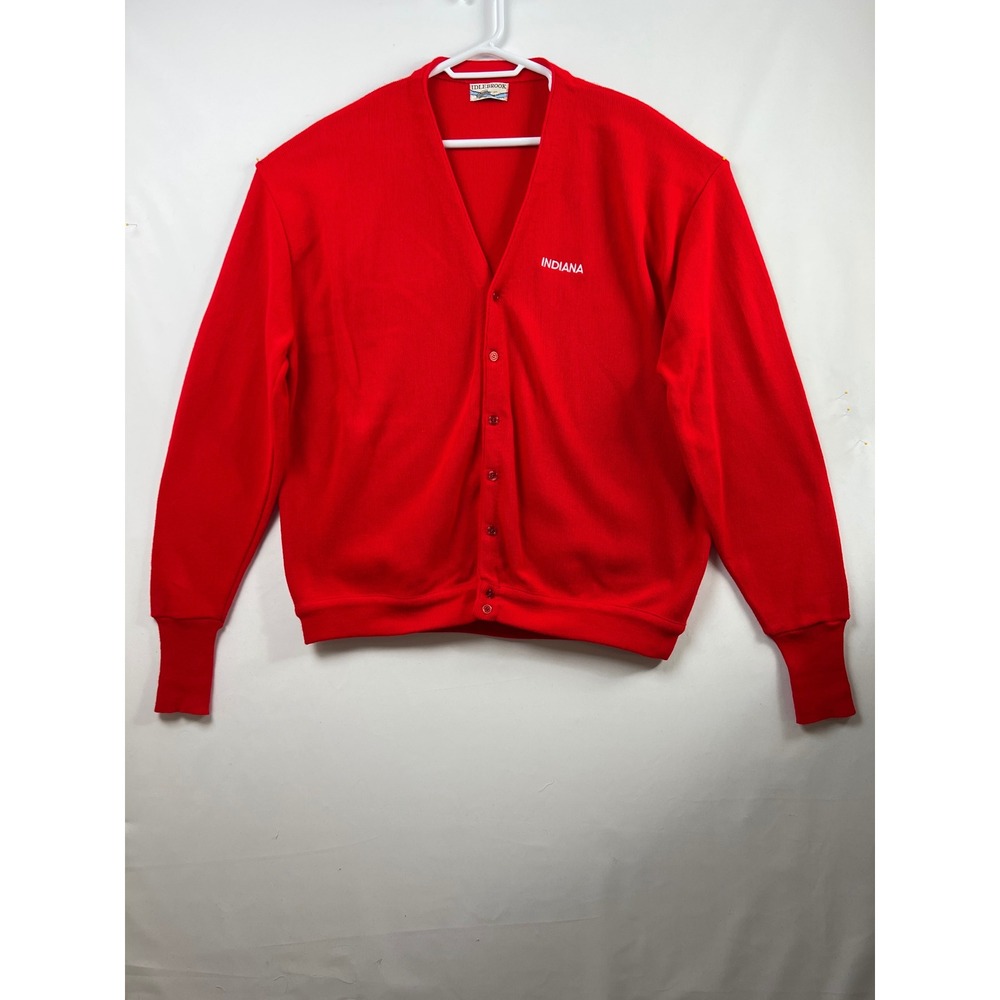 Indiana Embroidered Cardigan Idlebrook Sweater Mens 4X V-Neck Button Front Retro